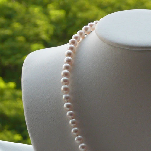 Image Detail - High Quality White Pearl Necklace - 6.5 mm