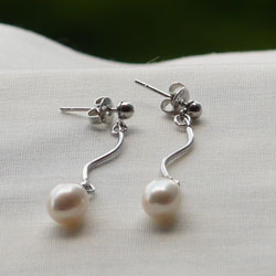 White Pearl Earrings