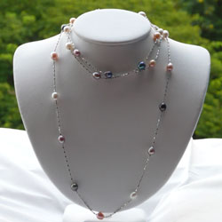 Long Floating Pearl Necklace