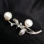 Broach with white pearls