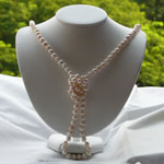 Long Lariat White Pearl Necklace