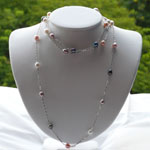 Long Floating Pearl Necklace