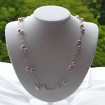 Long Floating Pink Pearl Necklace